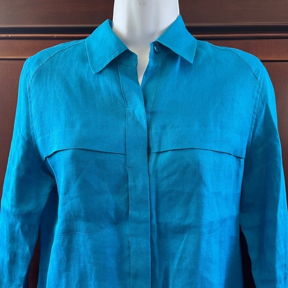 Excellent condition linen Dana Buchanan button down top - Picture 2 of 4